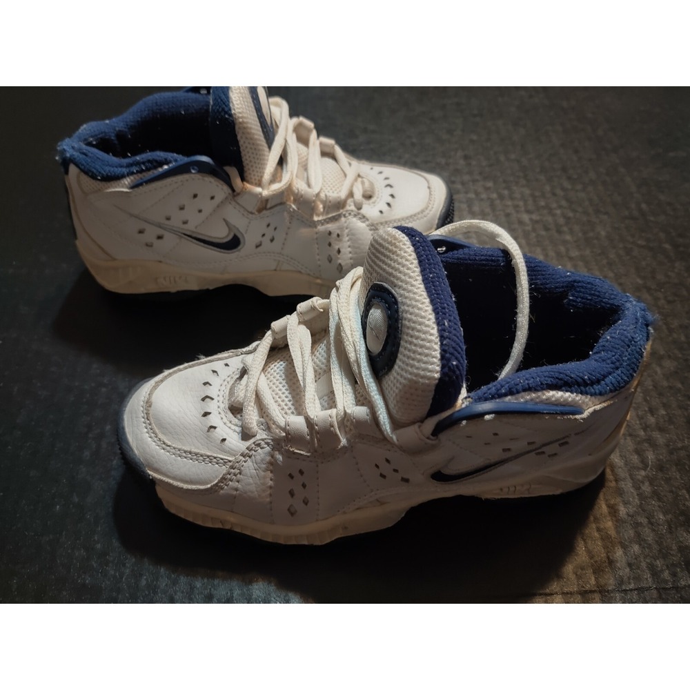 Vtg Nike Air Force High Tops White Navy 146032 -141-00 Size 3.5 Child
